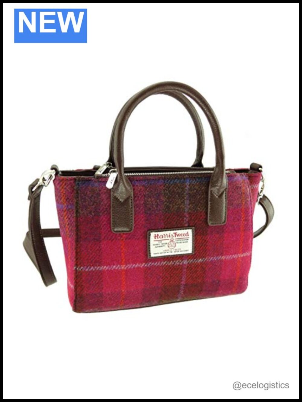Genuine Harris Tweed Small Tote Bag with Zipper